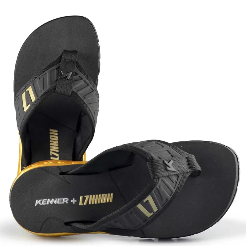 Chinelo Kenner Masculino Rakka Alta 1900025500 01 PRETO/DOURADO 44