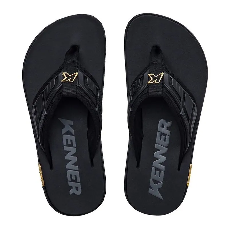 Chinelo Kenner Kivah Full Force Nova 44-45 / Preto-Dourado