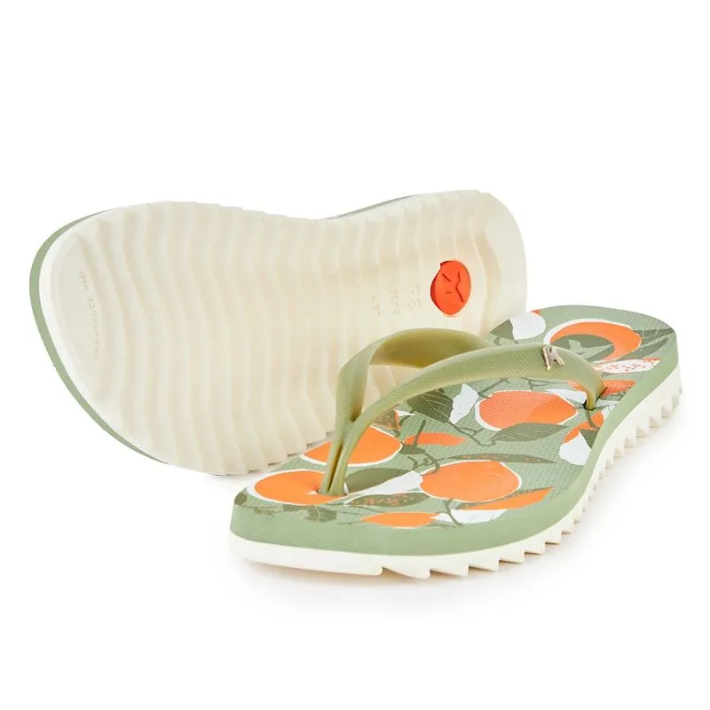 Sandália feminina kenner ibiza pro DNF-03 em silicone verde laranja