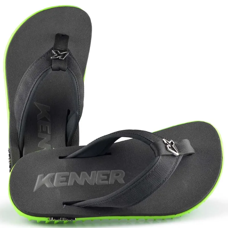 Chinelo Kenner Masculino Kivah Cushy 1300022303 07 PRETO/VERDE 38