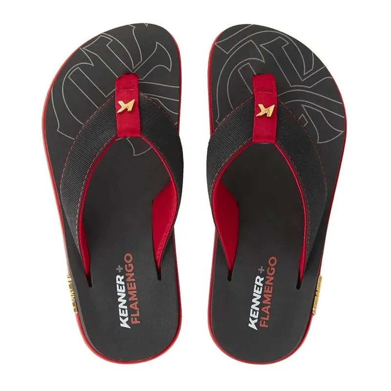 Sandália Masculina N°39 Kenner Kivah Flamengo Rubro-Negro (MP)