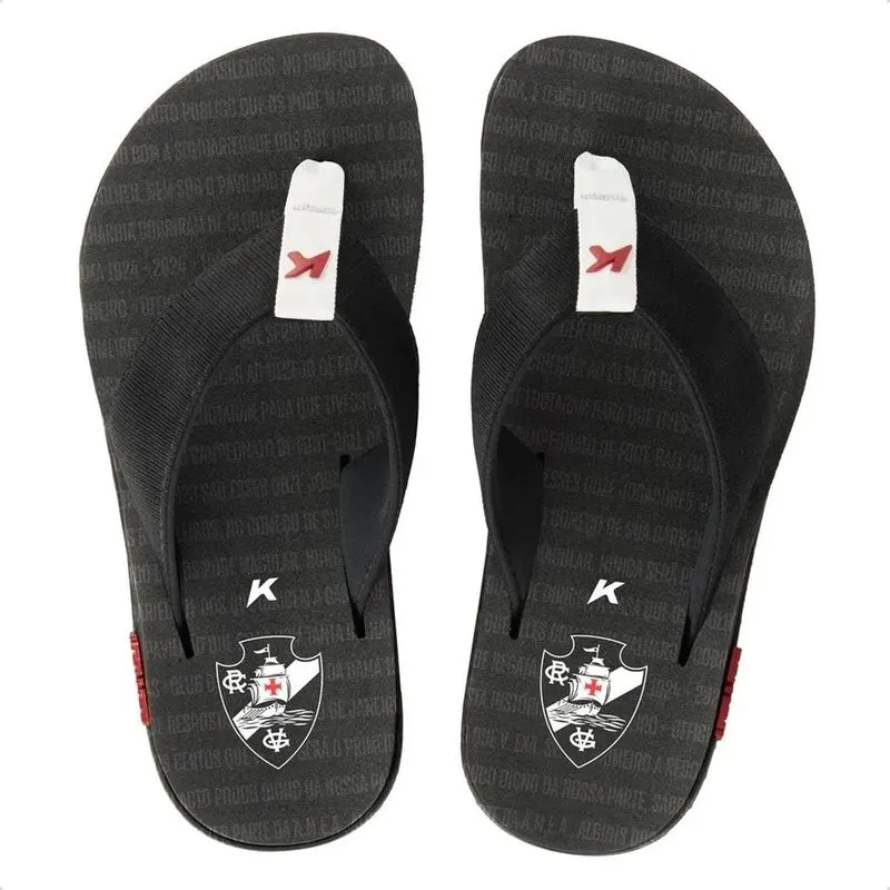 Chinelo Kenner Masculino Kivah Vasco Cruzmaltina 44-45 / Preto e Vermelho