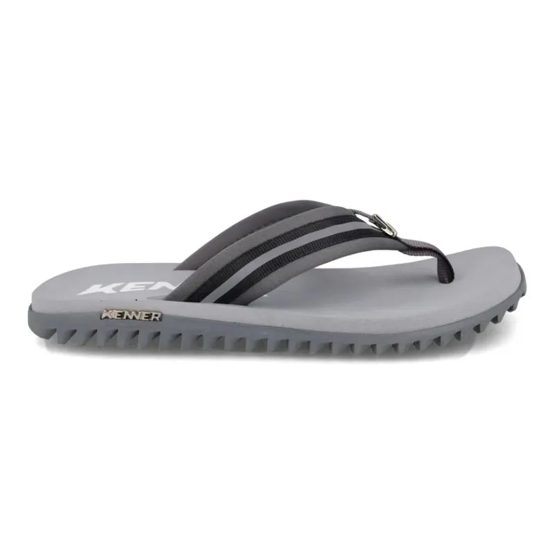 Chinelo Kenner Masculino Cinza e Preto Casual 41