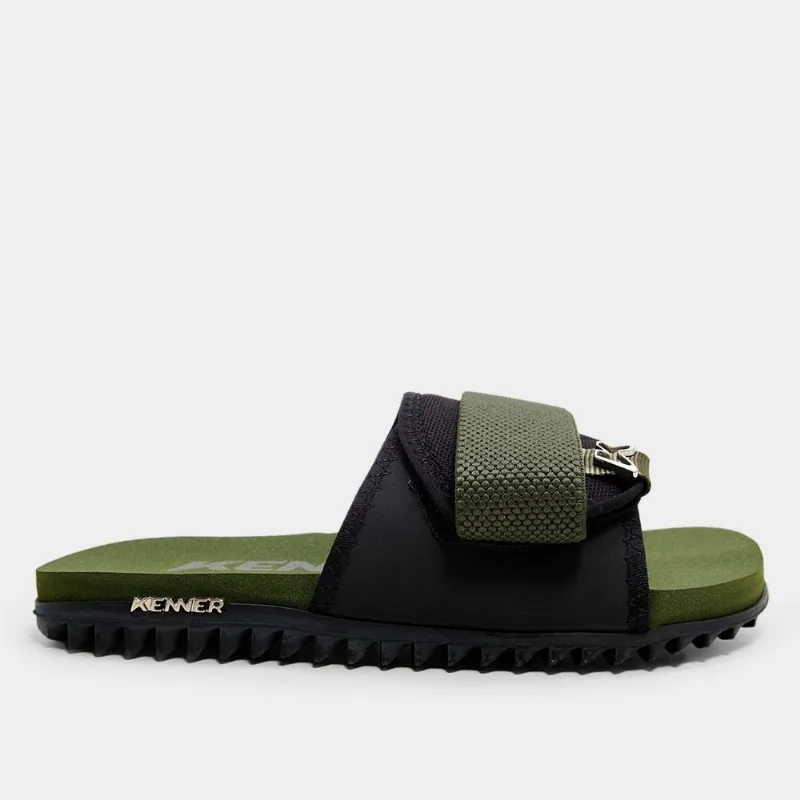 Sandália Kenner Kivah Slide Masculina - Unissex - Preto+verde