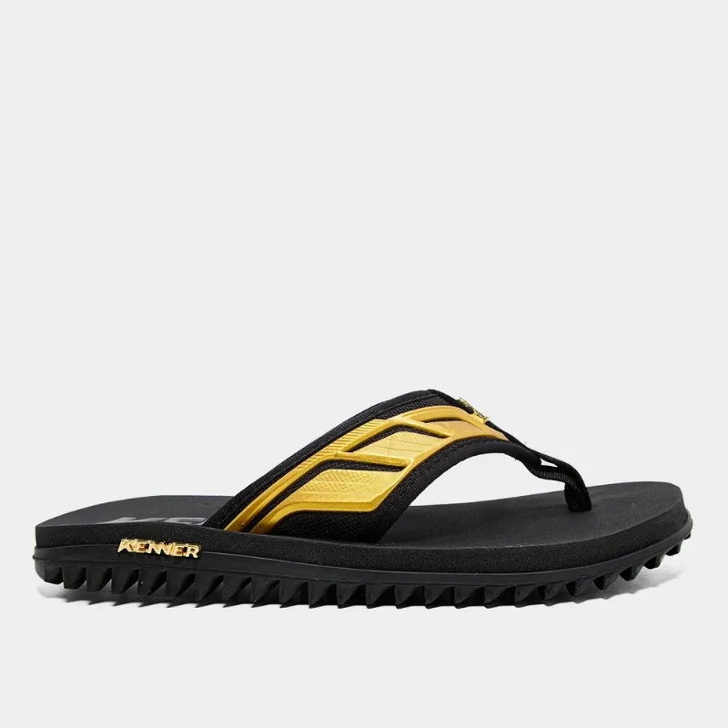 Chinelo Kenner Kivah Full Force Masculino - Unissex - Preto+Dourado