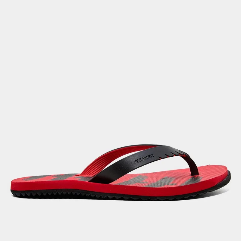 Sandália Kenner Flamengo Red Masculina - Masculino - Preto+Vermelho