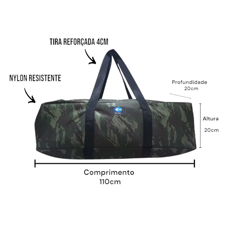 Bolsa Porta Barraca Traia Camping Lazer Pesca Top Fish 110X20 Cm Camuflada