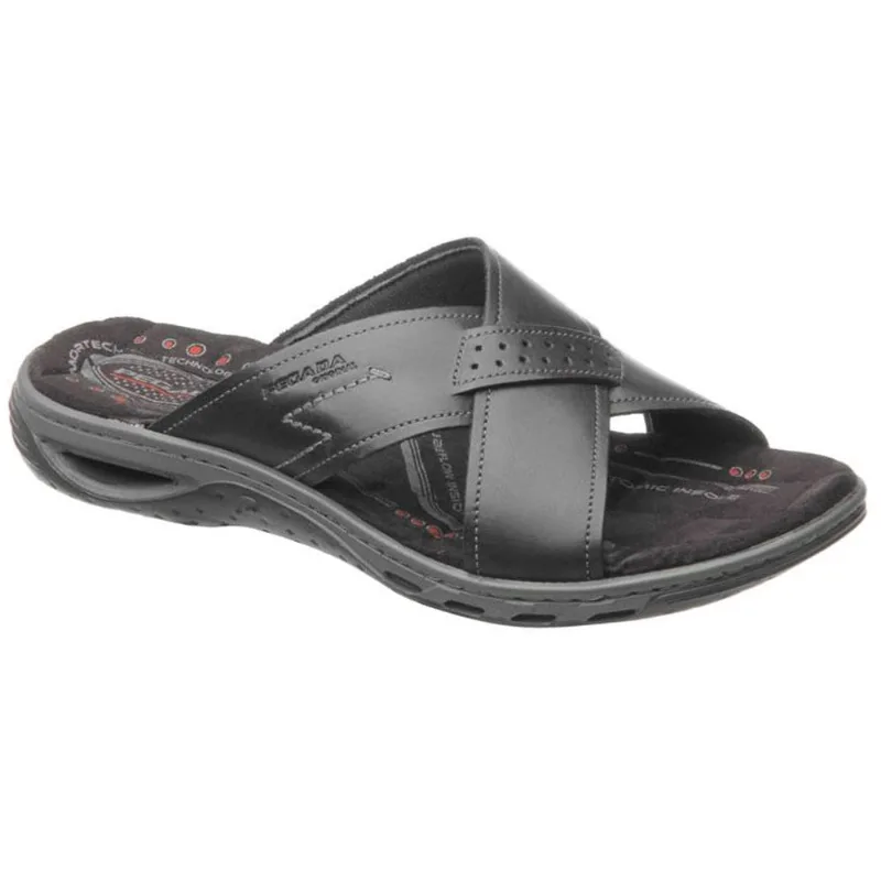 Chinelo Masculino Couro Preto Pegada 131661-06 39