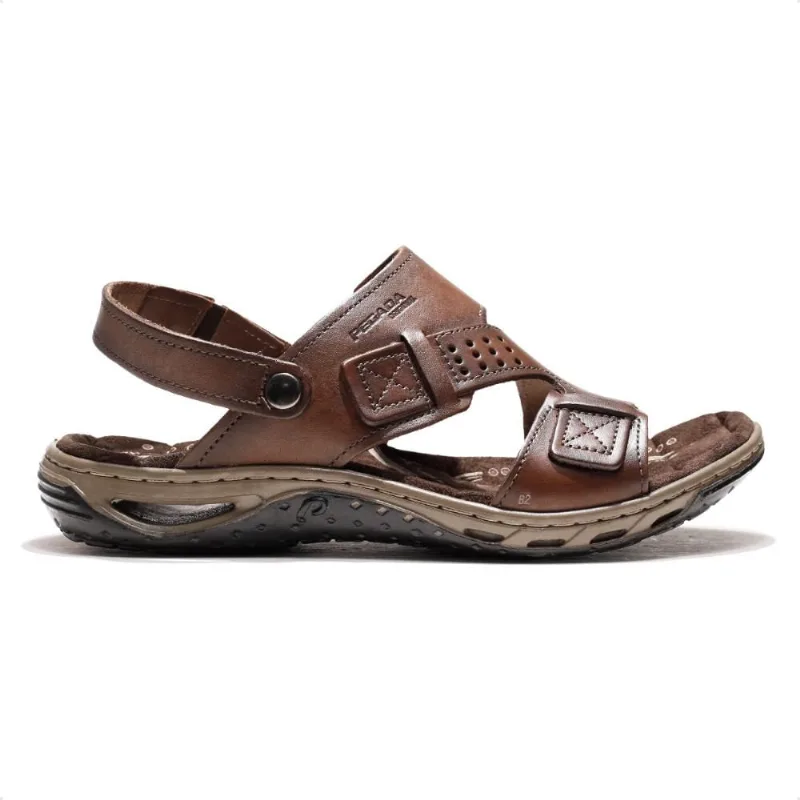 Sandália Pegada Tiras Masculina 40 / Marrom