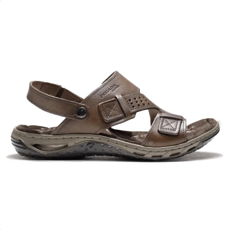 Sandália Pegada Tiras Masculina 41 / Marrom Escuro