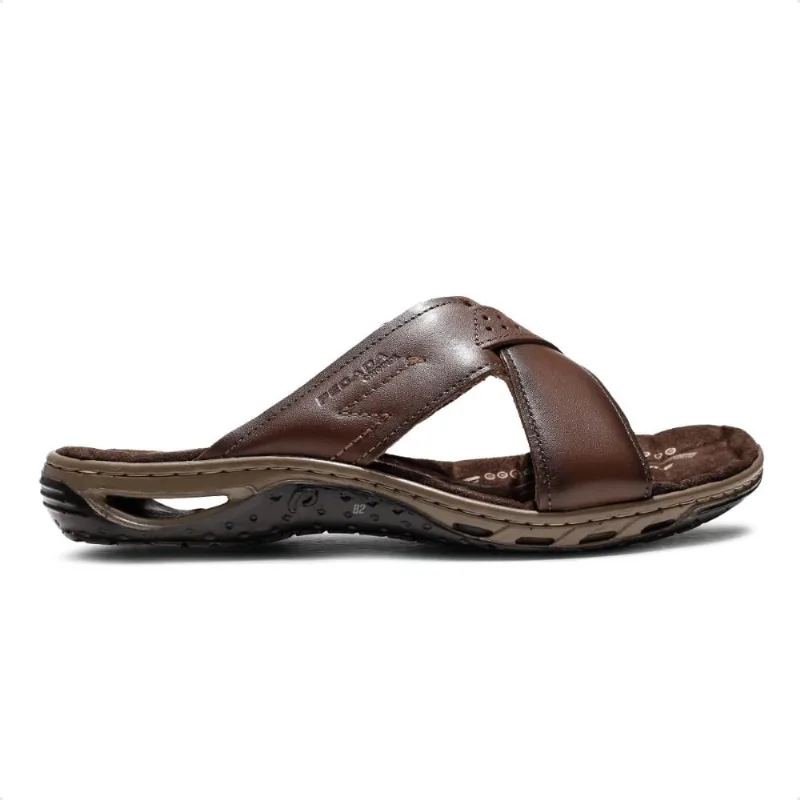 Chinelo Pegada Tiras Masculino 37 / Marrom Tabaco
