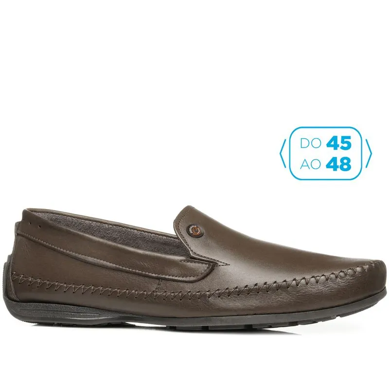 Mocassim Pegada Masculino Plus Size em Couro Cravo 540771-03 Mocassim Pegada Masculino em Couro Cravo 540771-03 47