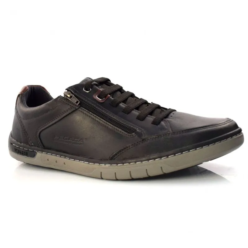 Sapatênis Masculino de Couro Tamanho Especial Preto 514274 TM-ESP 45