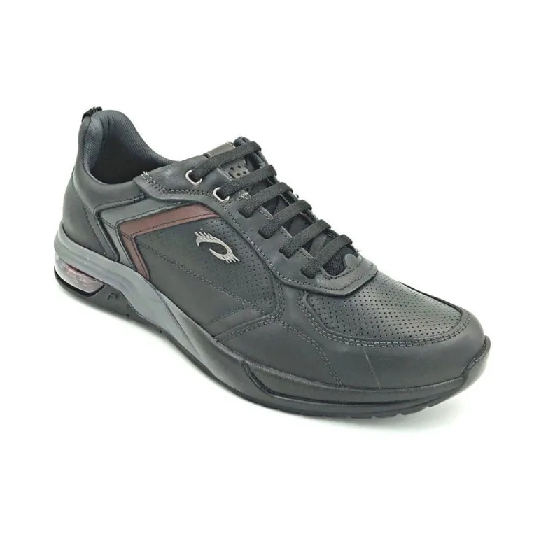 Sapatênis Masculino Pegada Couro Preto 119002