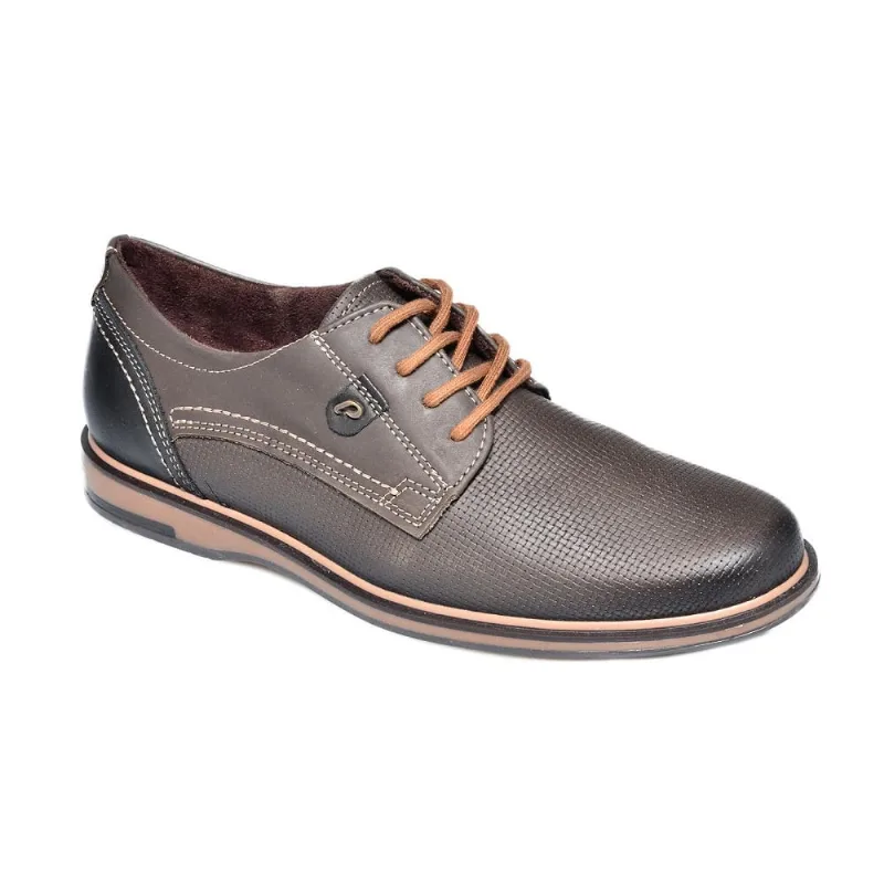 Sapato Masc Pegada Buck Couro Washed Marrom/Preto 125109-02