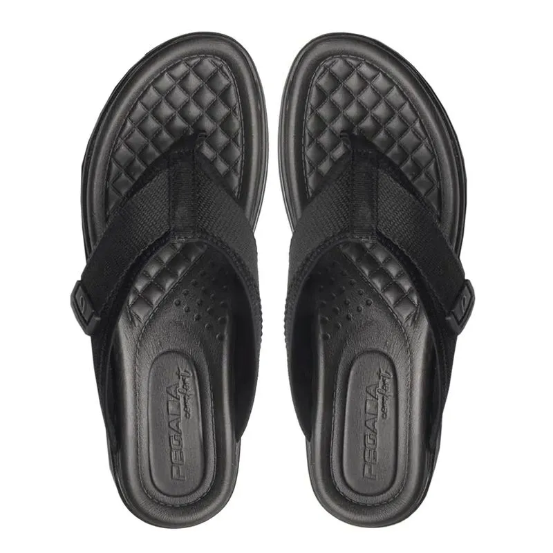 Chinelo Feminino Pegada Anabela em Tecido Preto - 34