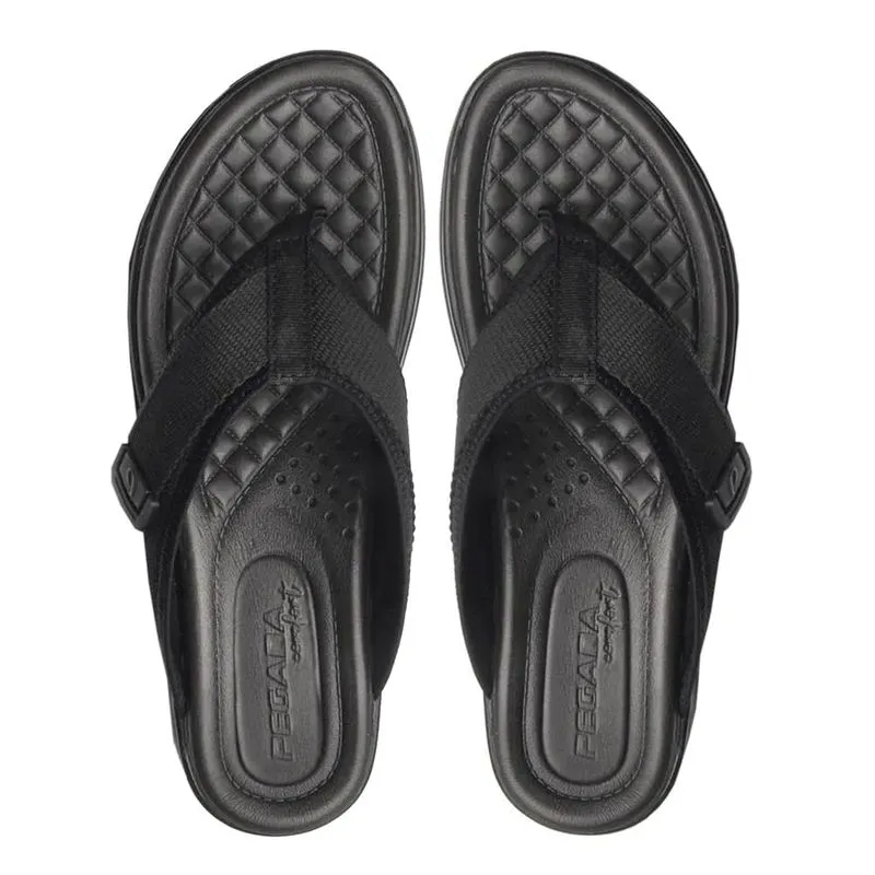 Chinelo Feminino Pegada Anabela em Tecido Preto - 37