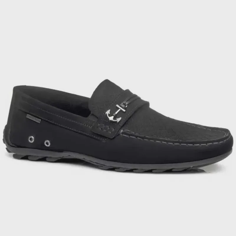 Mocassim Masculino Nobuck Preto Pegada 140913-08