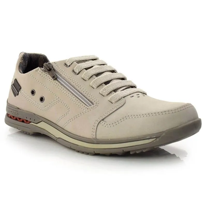 Sapatênis Masculino de Couro Pegada Cinza 114858 37