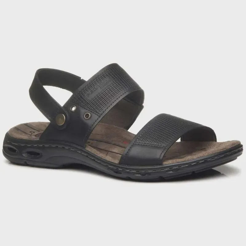 Sandália Masculina Papete Couro Preto Pegada 130685-04
