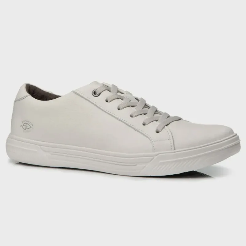 Sapatênis Masculino Flight Couro Branco Milk Pegada 110401-02