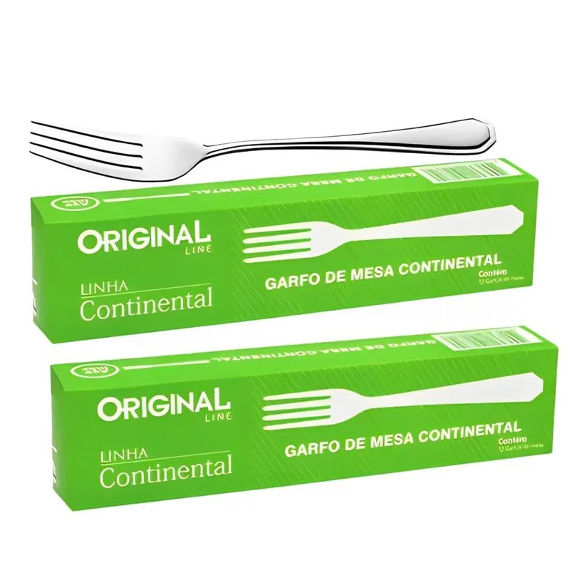 Talheres 24 Garfos De Mesa Continental Aço Inox