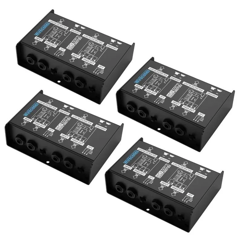 Kit 4 Direct Box Passivo Duplo Wireconex wdi 500.2 Casador de impedância