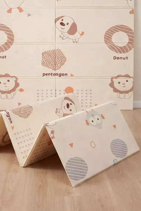 Tapete Tatame Infantil Dobrável Dupla Face Dog 180x150