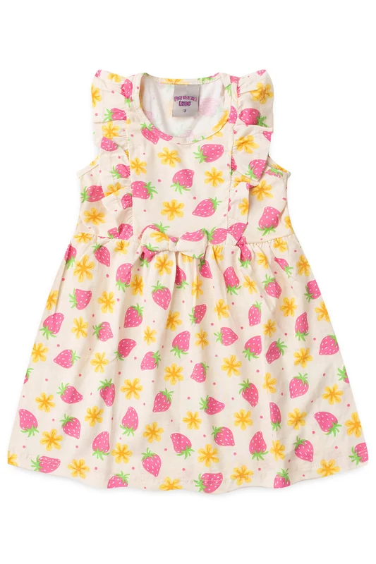 Vestido de Verão para Menina Moranguinho Bege M