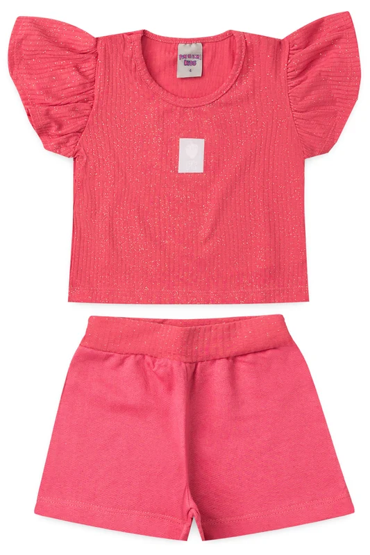 Conjunto de Verão para Menina Brilho Delicado Pink 1