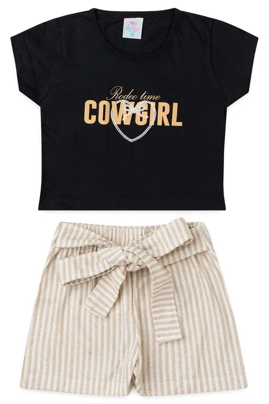 Conjunto de Verão para Menina Cowgirl Charm Preto 1