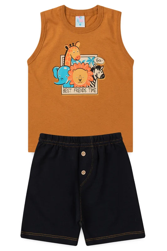 Conjunto de Verão para Menino Best Friends Caramelo M