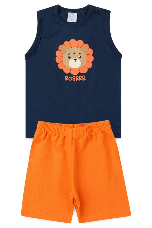 Conjunto de Verão para Menino Leãozinho Marinho M