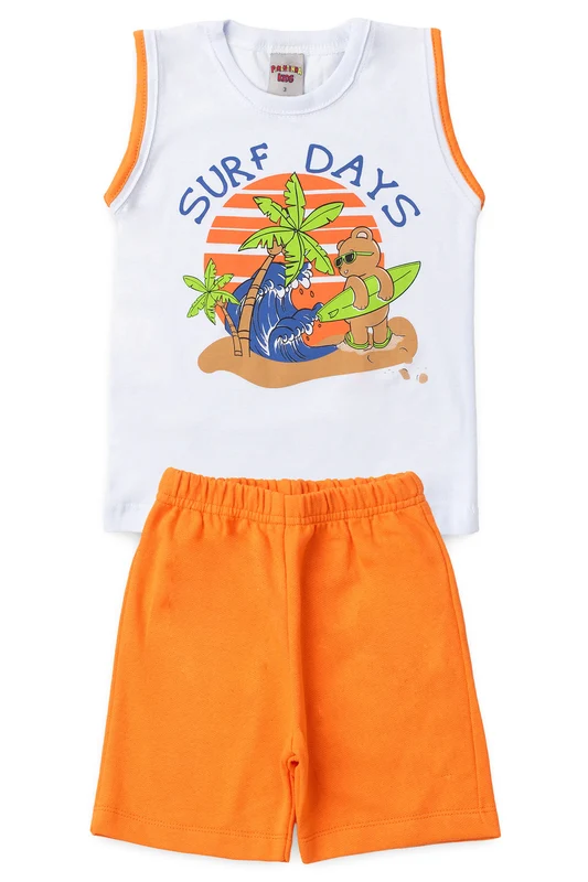Conjunto de Verão para Menino Surf Days Branco 1
