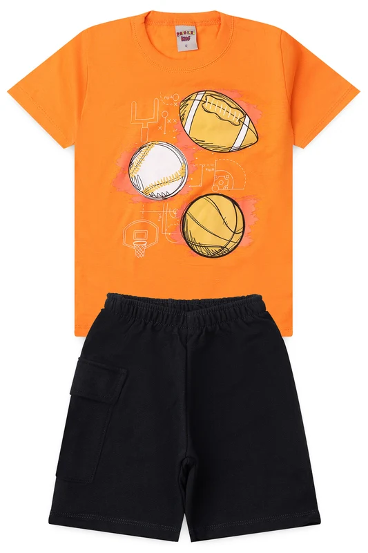 Conjunto de Verão para Menino Pequeno Atleta Laranja 1
