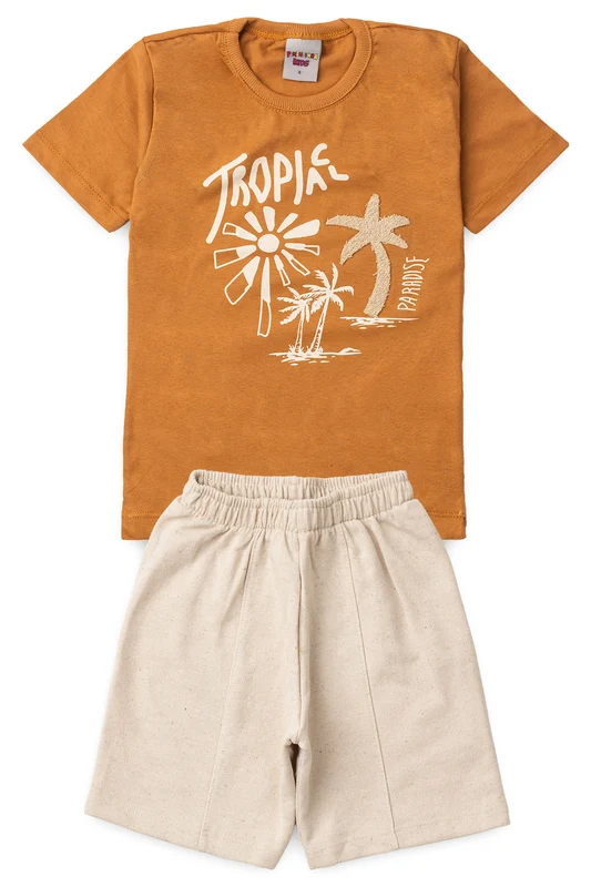 Conjunto de Verão para Menino Paraíso Tropical Caramelo 1