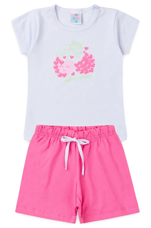 Conjunto de Verão para Menina Doce Refresco Branco M