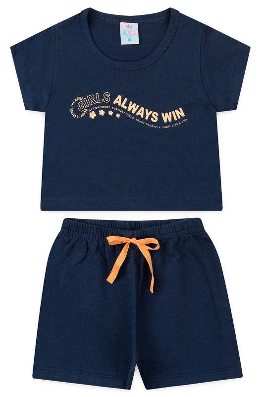 Conjunto de Verão para Menina Sempre Vencedora Marinho 1