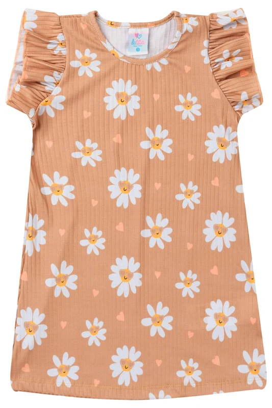 Vestido de Verão Jardim Floral Caqui M