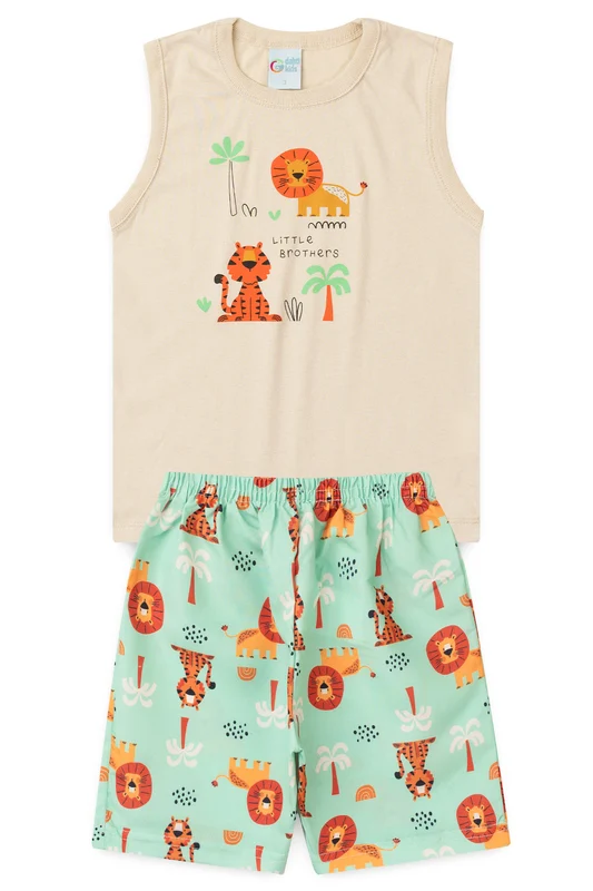Conjunto de Verão para Menino Reis da Selva Bege M
