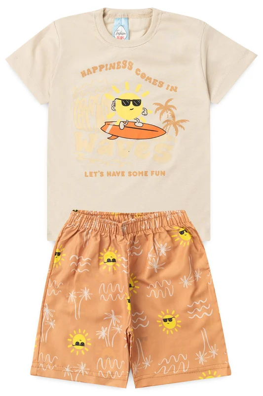 Conjunto de Verão para Menino Sol Radical Bege 1