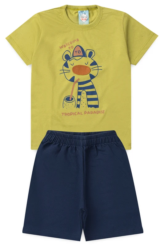 Conjunto de Verão para Menino Paraíso Tropical Verde 1
