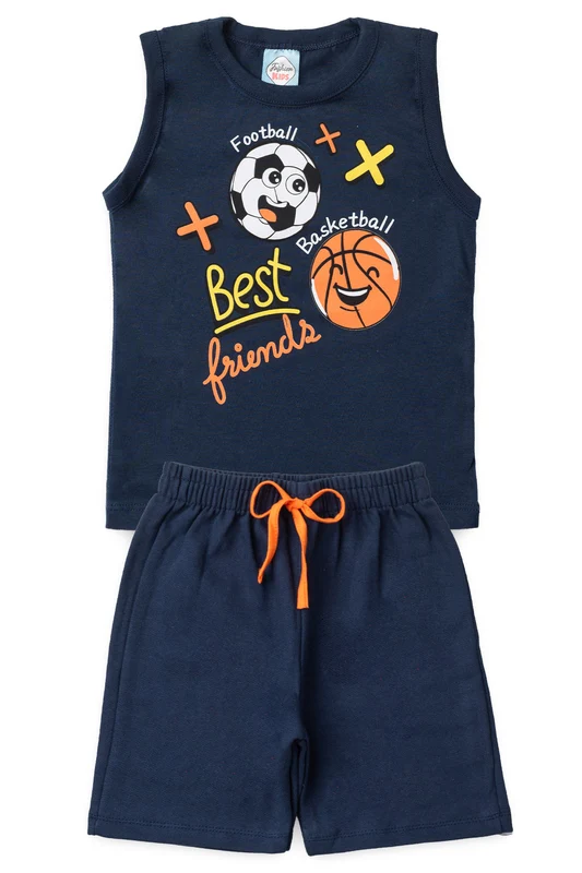 Conjunto de Verão para Menino Amigos do Esporte Marinho M