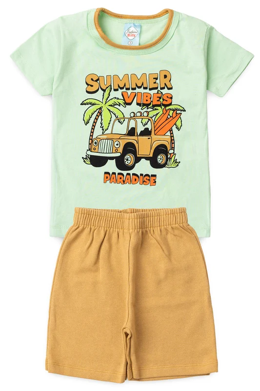 Conjunto de Verão para Menino Clima de Verão Verde 1