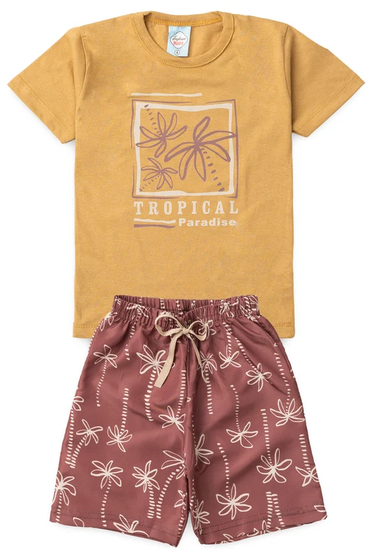 Conjunto de Verão para Menino Paraíso dos Coqueiros Caqui 1