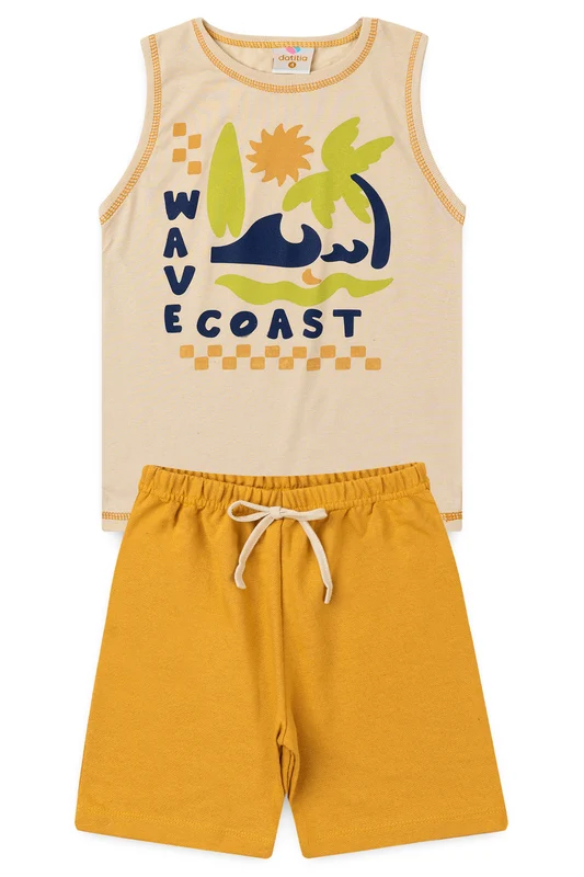 Conjunto de Verão para Menino Costa das Ondas Bege 1
