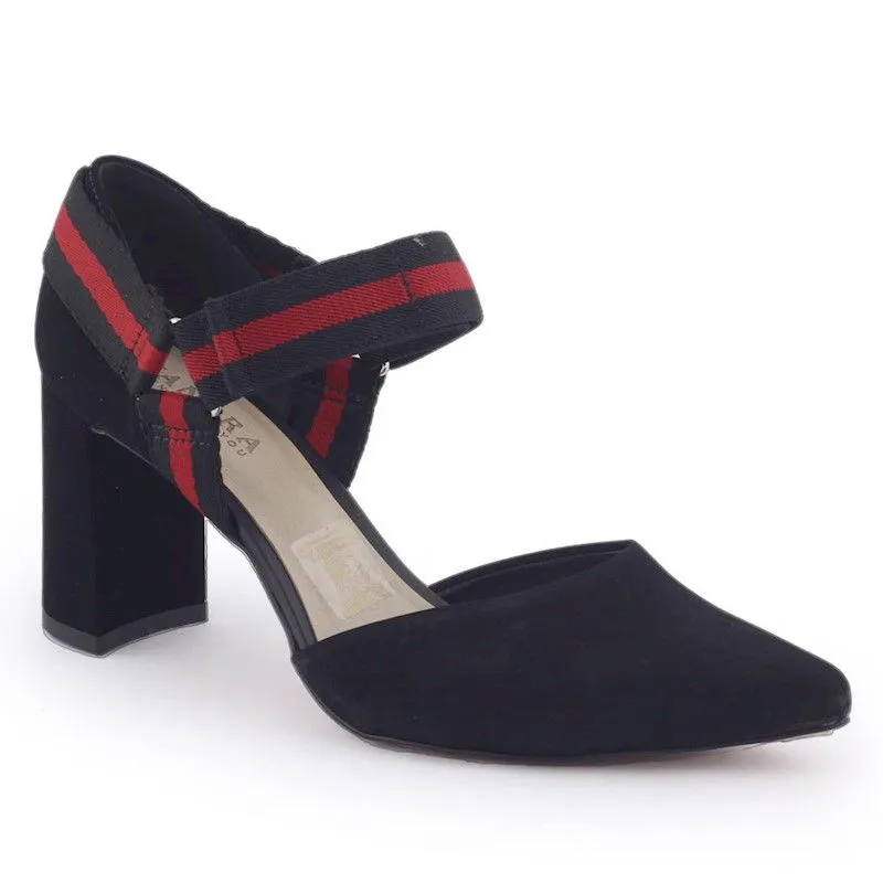 Sapato Feminino T2721 Preto Liz aderente listra Tanara