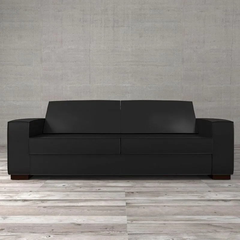 Sofá de 3 Lugares Ska Preto 218cm