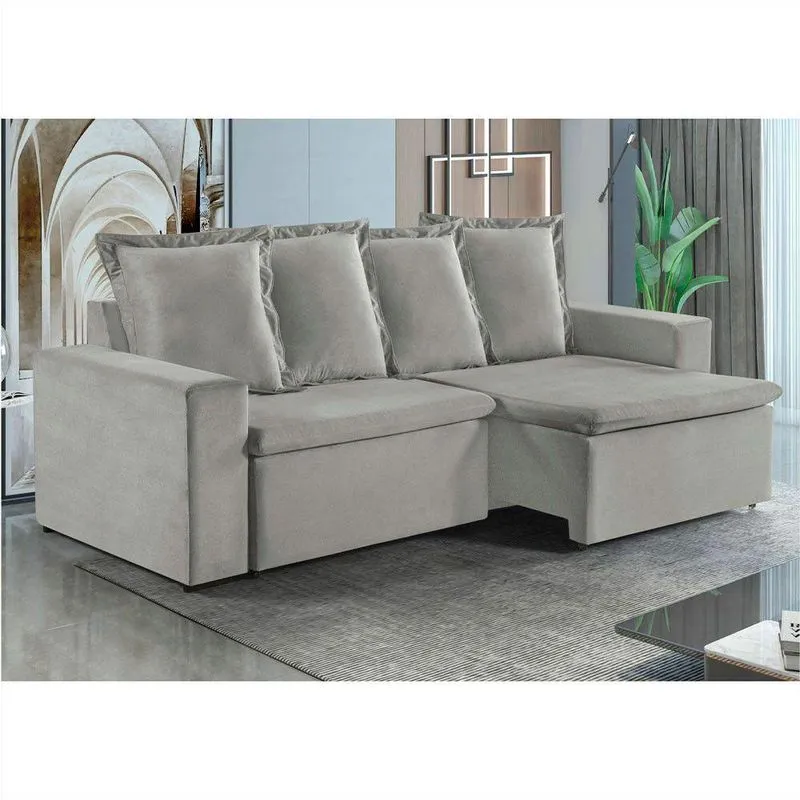 Sofa Donatello 2 Lugares Talento Móveis Bege/Castanho