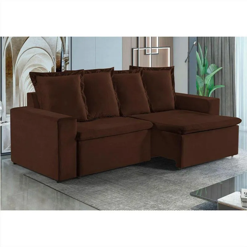 Sofa Donatello 2 Lugares Pes De Madeira Talento Móveis Caramelo Com Castanho